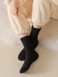 4 Paar Damen Thermosocken in einfarbig, warm, modisch, vielseitig, bequem, weich, knöchellang, geeignet für den täglichen Gebrauch - Verschiedenfarbig - Übersicht 9