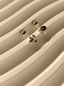 1 件/1 对耳钉 可爱扭球设计 搭配日常服装 派对配饰 高品质女士礼物