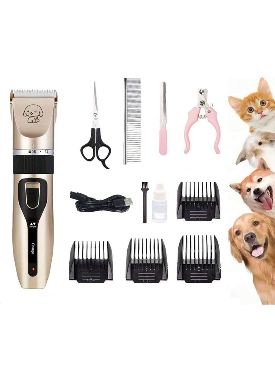 Tijeras Eléctricas Para Mascotas Cortadora De Máquina Pinzas Para Perros - Dorado - Ver 1