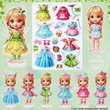 1 Book Of Magnetic Dress Up Doll Stickers, Magnetic Princess Costume Stickers, Pretend Play Creative Imagination Outfit Set Suitable For 4-7 Year Old Girls, Birthday Gift, Kids Memorabilia And Cute Magnetic Stickers (Color And Style Accessories Are Random)