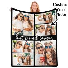 1pc Custom Blanket , Customization Blankets With Images And Text,Personalized Soft Cozy Blankets, Personalized Gift,Custom Gift Blanket - Multicolor - View 20