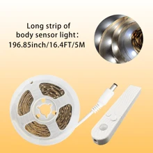1 pezzo di luce a striscia LED flessibile con sensore di movimento intelligente, alimentata a batteria o tramite USB, con luce bianca calda/bianca fredda opzionale, adatta per scale, ingressi, armadi, sale studio, camere da letto (batterie non incluse).