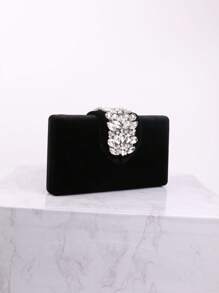 Ví cầm tay cao cấp màu đỏ tía Ancora Thu/Đông mới, chất liệu nhung bóng, được trang trí bằng khóa đính kim cương lấp lánh, thanh lịch và tinh tế, phù hợp cho các buổi tiệc, liên hoan hoặc đám cưới, có thể dùng cầm tay hoặc đeo vai, nhỏ gọn và dễ mang theo, là lựa chọn hoàn hảo cho các buổi tiệc, đám cưới, dạ hội, tiệc tối sang trọng, và là món quà lý tưởng dành cho phụ nữ. - màu đen - Xem 11