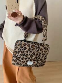Laptop Bag Ins Korean Style Leopard Print Compatible With MacBook 13inch 14inch 15inch 15.6inch Shockproof Laptop Shoulder Bag