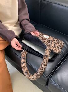 Laptop Bag Ins Korean Style Leopard Print Compatible With MacBook 13inch 14inch 15inch 15.6inch Shockproof Laptop Shoulder Bag