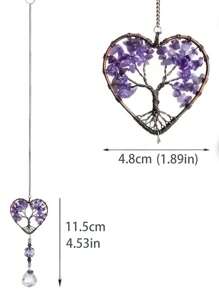 1pc Amethyst Suncatcher Crystal Healing Stones Rainbow Maker Drops Hang For Window, Home Decor, Car Accessories For Women