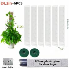 Tutor de plantas de 24 pulgadas/36 pulgadas/48 pulgadas hecho de plástico con musgo para plantas trepadoras de interior, como Monstera. Accesorio de soporte para el crecimiento de plantas, forma de D grande