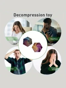 1pc Mini Hexagon Stress Relief Toy, 3D Printed Hexahedron Fidget Toy - Helps You Relax And Entertain! Christmas Gift,Fidget Squishy,3d Fidget Toys,Fidget Toys>Decompression Toys,Fidget Toys,Fidget,Toys - Multicolor - View 8
