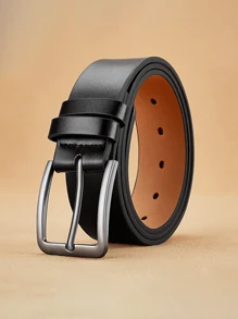 Cinto masculino estilo fashion, fivela retangular de metal, acessório clássico para negócios e casual, multifuncional durável, couro integral, adequado para jeans e calças chino, adequado para adolescentes, verão casual, atividades ao ar livre, esportes, viagens de férias, presentes de formatura, acessórios para vestidos de aniversário ou uso diário