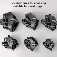 1pc Soft Reflective Basket Style Muzzle For Small Dogs, Prevents Biting, Allows Chewing & Barking, Drinking & Panting, 6 Size Options - Black - View 9