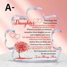 1 pieza Placa acrílica con forma de rompecabezas y soporte de escritorio como regalo para hija - Regalos de hija de madre para cumpleaños, graduación, bodas - Regalos de Acción de Gracias y Navidad para hijas - Para decoración de hogar, habitación o oficina