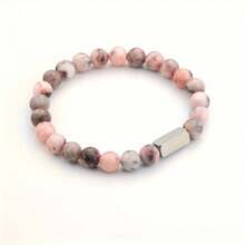 Spersonalizowana bransoletka ze stali nierdzewnej z naturalnego kamienia, spersonalizowana bransoletka dla pary, grawerowane prezenty na walentynki, rocznice, urodziny, przyjaciół i rodzinę