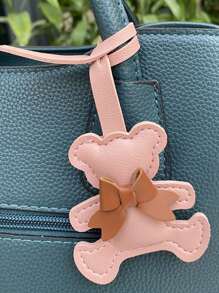 Charming Bear Bow Leather Key Chain-Cute Cartoon Car Accessories & Bag Charm, Unique Mobile Phone Accessories, Imitation Leather Pendant, Suitable For Female Mobile Phone Accessories, Presented To Friends, Family, Girlfriend, Outdoor Accessories, Party Accessories, Gifts, Souvenirs. - Multicolor - View 14