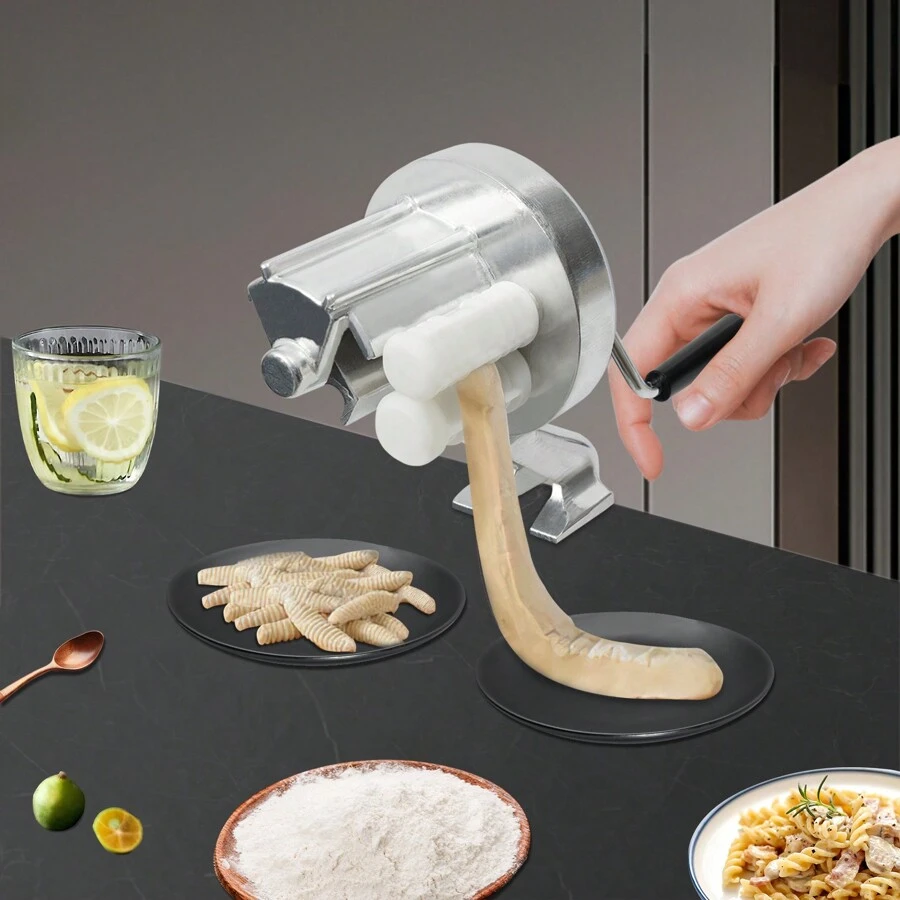 Macchina per Pasta Macchina per Pasta Manuale in Acciaio Inox per Casa, Bancarella, Ristoranti, Negozi, Mense, Supermercati, Snack-Bar - Argento - Visualizzare 1