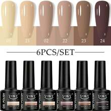 VOKY 6 CÁI/BỘ 7ML Gel làm móng tay màu trơn với bộ gel làm móng tay kim cương vụn sáng bóng, Bộ quà tặng ngày lễ hoàn hảo cho tiệm làm móng DIY dành cho phụ nữ - Nhiều màu - Xem 11