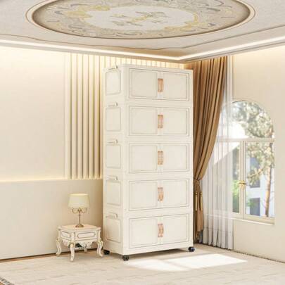 Simple Dust-Proof Folding Storage Cabinet, Household Bedroom/Living Room/Kitchen Storage Box For Clothes, Snacks, Toysbedroom,Organizer,Organiser,Home