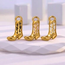 3pcs Stainless Steel Shoe Pendant DIY Necklace Earrings Jewelry Accessory Making - Boot Pendant - View 3