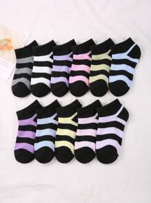 10pairs Children's Baby Girls Non-Slip Toddler Socks Heart Print Crew Socks - Multicolor - View 8
