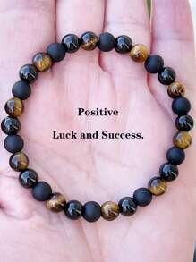 6mm Triple Protection Bracelet, Tiger Eye, Black Onyx & Black Tourmaline Beads, Abundance & Prosperity Powerful Protective Meditation Jewelry,Gifts For Him Or Her - Multicolor - View 4