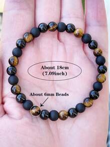 6mm Triple Protection Bracelet, Tiger Eye, Black Onyx & Black Tourmaline Beads, Abundance & Prosperity Powerful Protective Meditation Jewelry,Gifts For Him Or Her - Multicolor - View 6