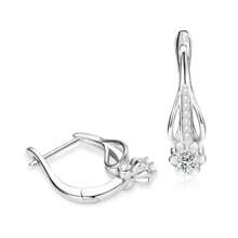 XUJIA 1 Cặp Bạc Sterling 925 3mm (0,10ct * 2 chiếc) Hoa tai Moissanite tròn, Kiểu dáng hoa nở đẹp, Hoa tai chụp tai cho nữ, Thích hợp làm trang sức dự tiệc, Trang sức dự tiệc Giáng sinh, Dành tặng người yêu dấu Tặng kèm 1 viên Moissanite 3mm Giấy chứng nhận GRA - EMO-514 - Xem 4