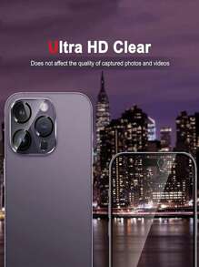 4 件装相机镜头保护膜适用于 iPhone 11 12 13 15 16 14 Pro/14 Pro Max 钢化玻璃，超高清，防刮，易于安装，适合手机壳 - 無色 - 查看 2
