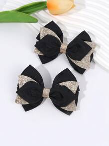 2 Stücke Haarbögen für Kleinkind Mädchen, Schwarz-Weiß Kuh Muster Haarbögen, glitzernde Schwalben-Schwanz Haarspangen, Haarstyling-Clips, Haar-Accessoires für Kinder und Teenager, geeignet für den täglichen Gebrauch, perfekte Geschenke für Kinder