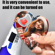 [Custom Item] 1pc/3pcs Customized Fridge Magnet Bottle Opener, Creative Heart-Shaped Bottle Opener, Travel Accessory, Easy To Carry, Can Customize Your Favorite Photo, Pet Photo, Stick On Fridge For Decoration, Suitable For Holiday Decoration, Christmas Gift, Give To Family And Friends, Party Game, Party, Birthday Recoration - Multicolor - View 13