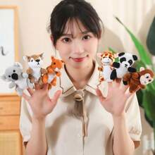 1pc Plush Finger Puppet Animals Set, Family Interactive Animal Toys, Holiday Gift - Multicolor - View 7