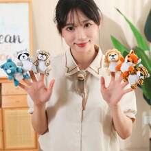 1pc Plush Finger Puppet Animals Set, Family Interactive Animal Toys, Holiday Gift - Multicolor - View 8