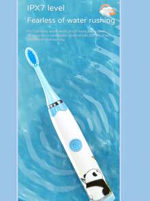 1 Pieza Cepillo de dientes eléctrico recargable/a pilas - a pilas con 1 botón y 1 ajuste de velocidad, recargable con 1 botón y 4 ajustes de velocidad, incluye 6 cabezales de cepillo