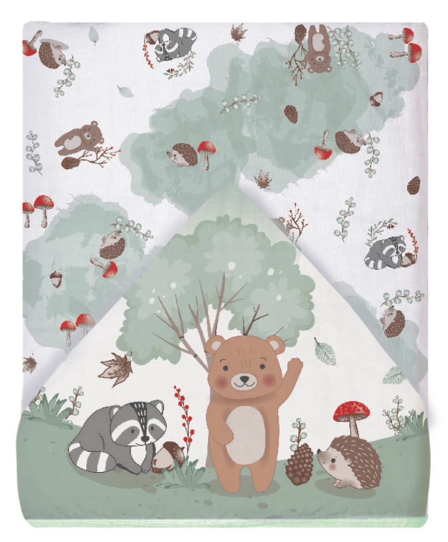Soft Towel With Hood, Digital Print, 100% Cotton, 90x80cm, 2 Layers - Rỉ Nâu - Xem 1