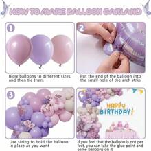 Bộ 147 bóng bay hình con bướm, bóng bay màu hồng và tím với bóng bay lá hình con bướm màu hoa oải hương trang trí tiệc cưới sinh nhật cô dâu - Nhiều màu - Xem 6