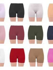 12 Pzas Short De Licra Yoga Pole Sport De Mujer Corto Ropa