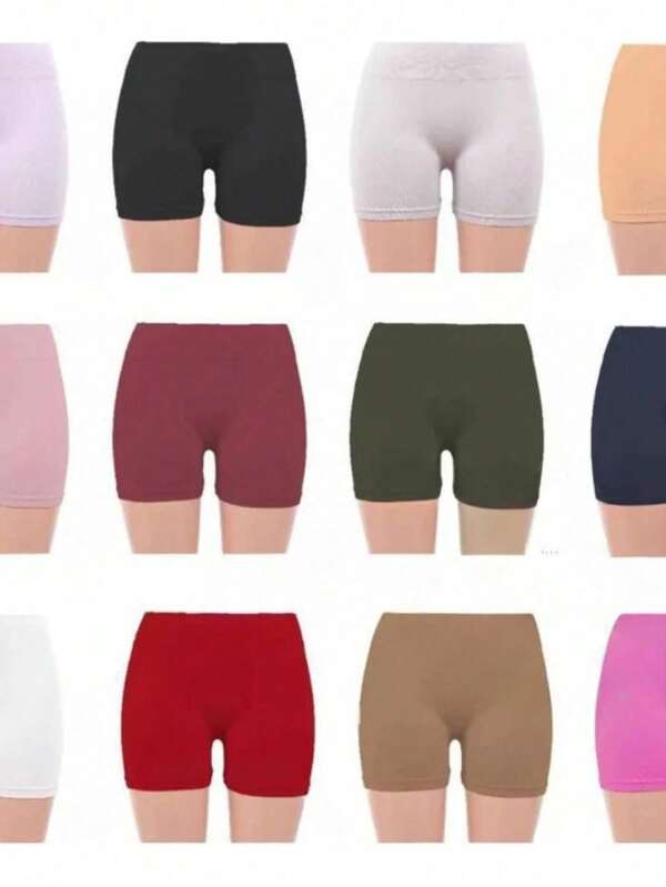 12 Pzas Short De Licra Yoga Pole Sport De Mujer Corto Ropa