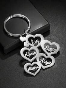 Customized Stainless Steel Heart-Shaped Keychain With Name, Personalized Home Jewelry, Unique Birthday, Mother's Day, Christmas Gifts, Fashion Accessories, Single Key Ring Ring Ring Buckle