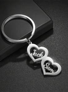 Customized Stainless Steel Heart-Shaped Keychain With Name, Personalized Home Jewelry, Unique Birthday, Mother's Day, Christmas Gifts, Fashion Accessories, Single Key Ring Ring Ring Buckle
