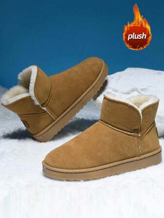 Women's Snow Boots, Autumn/Winter New High-Top Lace-Up Comfortable Thick Warm Couples Unisex High-Top Casual Shoes, Women Youth Fashion Outdoor Personalized Street Snap Simple Thick-Soled Non-Slip Wear-Resistant Solid Color Round Toe Black Warm Boots, Outdoor Walking Casual Holiday Travel Comfortable Flat Artificial Plush Lining Thickened Warm Cold-Proof Snow Boots Women Outdoor Party Classic High-Top Black Short Boots Women Retro Round Toe Campus High Street Versatile Casual Sport Shoes Women