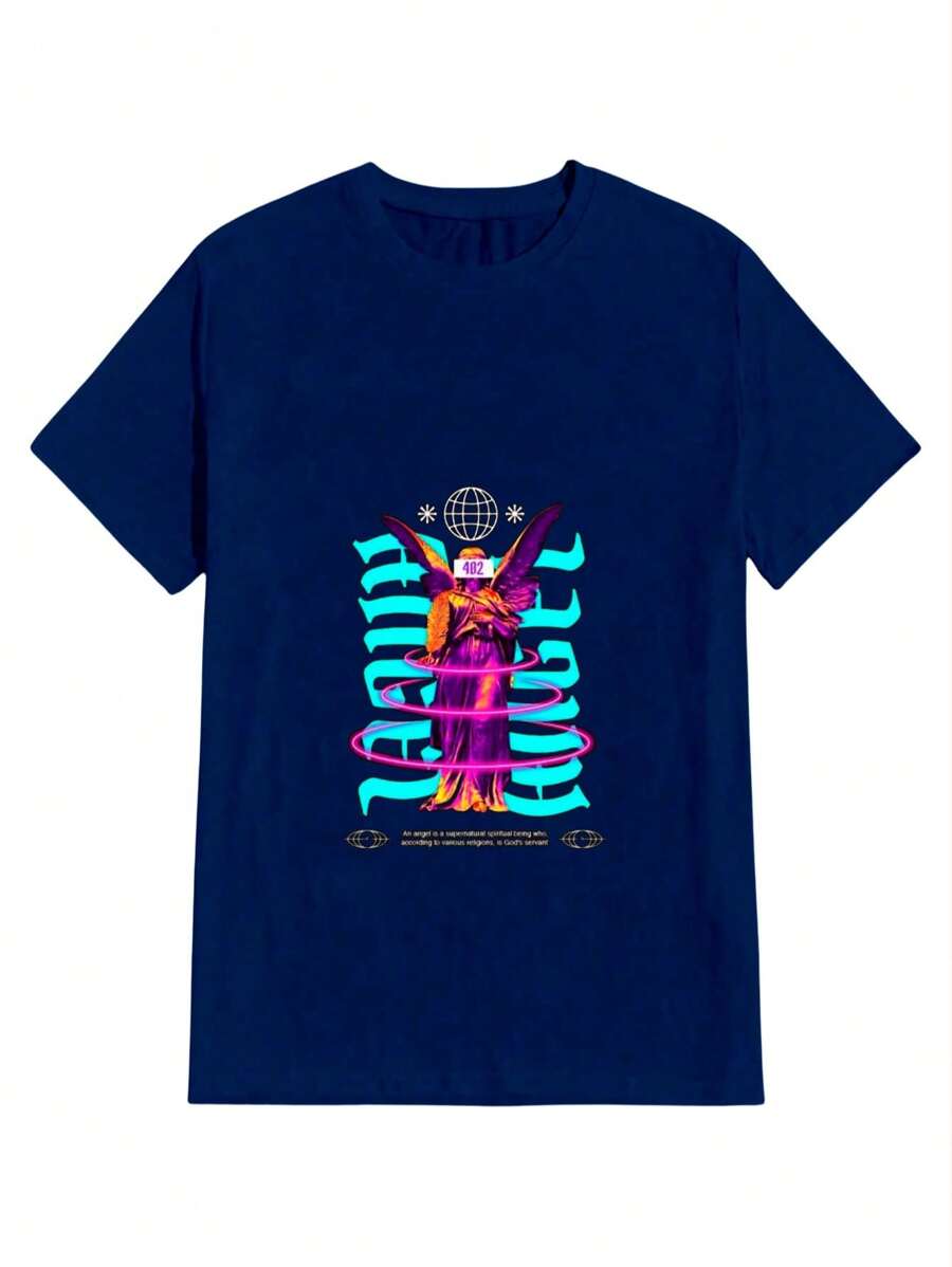 Unisex StreetWear T-Shirt 100% Cotton NEW! - 藏蓝色 - 查看 1