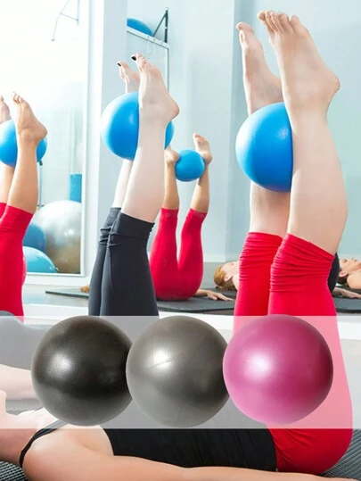 Pilatesboll 9-tums kärnboll, liten träningsbollstångsboll Miniyogaboll för pilates, yoga, kärnträning, balans, stabilitet, stretching, kärnförstärkning, träningsutrustning för hemmagym för yoga, pilates, fitness, sugrör och plugg medföljer