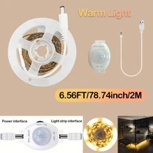 1 Stück 5V LED Lichtband mit Bewegungssensor-Regler - USB-betrieben, Länge wählbar (1m - 5m), 120° Erfassungsbereich, einstellbare Dauer, perfekt für Küche, Schlafzimmer, Treppenhaus, Wohnzimmer, Garderobe - abschneidbar und platzsparend