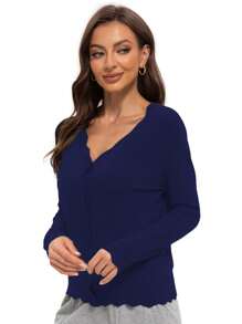 OUTBALL Women's Long Sleeve V-Neck Button Down Cardigan Shrugs Sweater