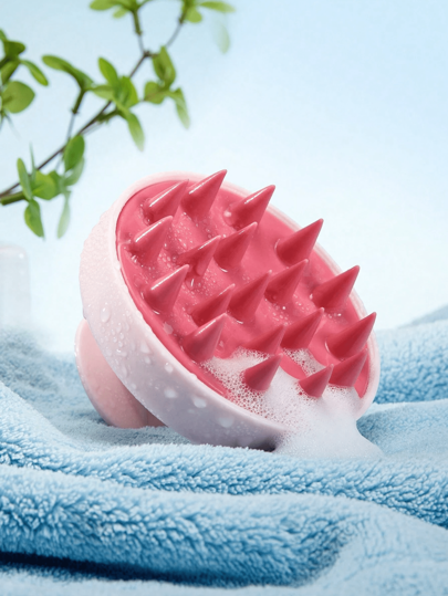 1 pieza Cepillo masajeador cabelludo de silicona para champú para mujeres con cabello largo, cepillo de silicona suave para masaje con champú. 1 pieza Masajeador manual multicolor para la cabeza, uso en el baño, masajeador cabelludo, cepillo para lavar el cabello, cepillo/peine para el cabello
