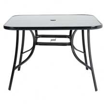 Living And Home Metallic And Tempered Glass Garden Table With Parasol Hole Outdoor - Square(105cm D x 105cm W x 72cm H ) - View 9