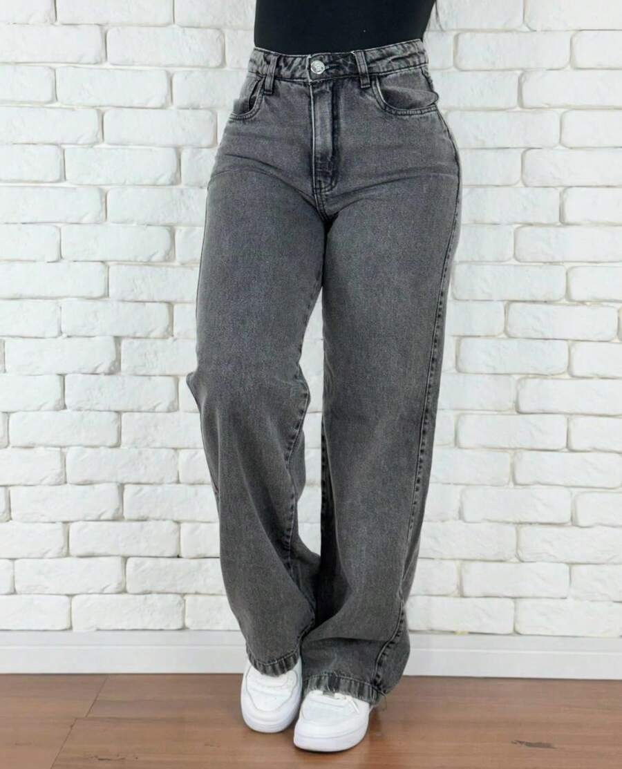 Women's Wide Leg Jeans - 灰色 - 查看 1