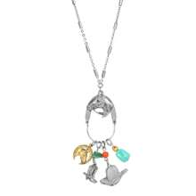 Silver Tone Charm Horse Head Boot And Hat 28" Necklace