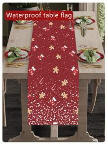 1 件涤纶印花圣诞防水桌旗，多种尺寸可选，节日气氛圣诞桌旗，适合优雅的节日、婚礼、圣诞节、感恩节装饰 - 为您的餐桌增添精致 - 紅雪花 - 查看 9