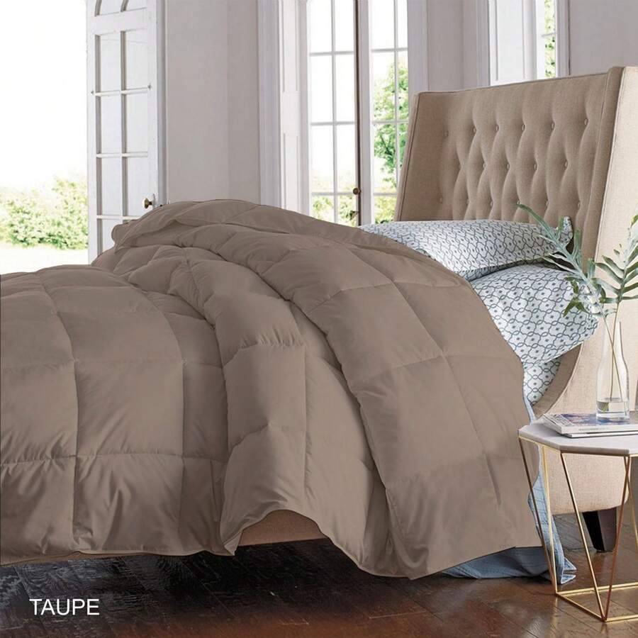 All Seasons Super Soft And Plush Down Alternative Comforter - Available In 8 Colors & 2 Sizes - Taupe - View 1