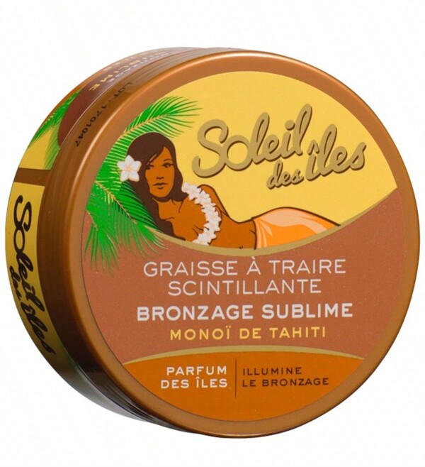 INTERLAC Graisse à Traire Scintillante - Monoï De Tahiti - Soleil Des Iles - Protection Solaire - 150 Ml