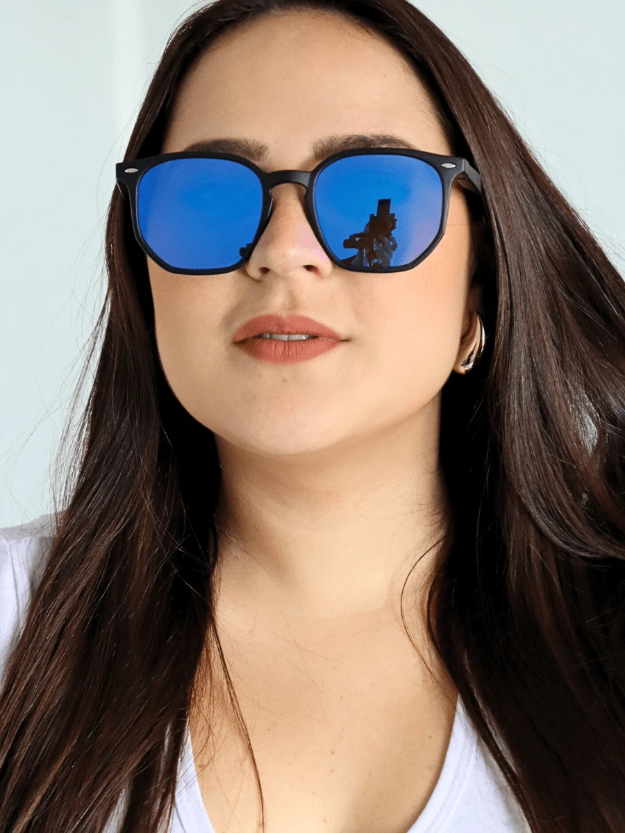 Unisex Men Women Sunglasses Fashion Summer Elegant Retro Classic UV400 Protection Acetate Durable Casual - Gương xanh - Xem 1